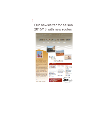 ▹ News in Saison 2015/16
Our newsletter for saison 2015/16 with new routes ￼
