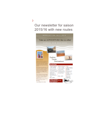 ▹ News in Saison 2015/16
Our newsletter for saison 2015/16 with new routes ￼
